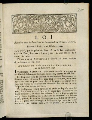 1-4, Loi Relative aux déclarations de Command ou élections d'Ami