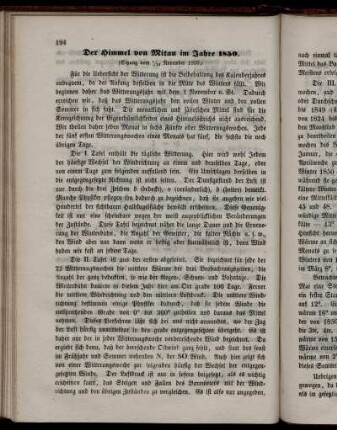Der Himmel von Mitau im Jahre 1850.
