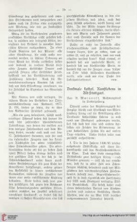 35: Denkmale kathol. Kunstlebens in Alt-Stuttgart