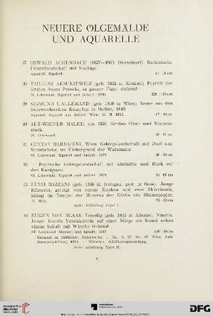 Neuere Ölgemälde und Aquarelle (Nr.37-146)