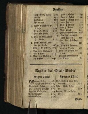 Register des Gebet-Buches