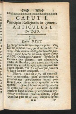 Caput I. Principia Religionis in genere