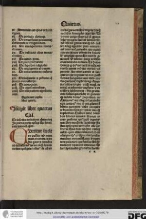 Incipit liber quartus.