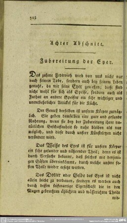 Achter Abschnitt. Zubereitung der Eyer
