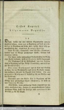 Erstes Kapitel. Allgemeine Begriffe