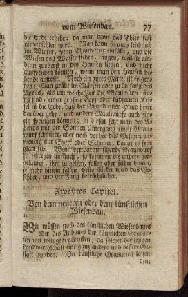 Zweytes Capitel. Von dem neueren oder dem künstlichen Wiesenbau.