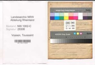 Entnazifizierung Toussaint Vossen, geb. 01.04.1896 (Werkmeister)