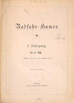 Radfahr-Humor. 1. 1887/88