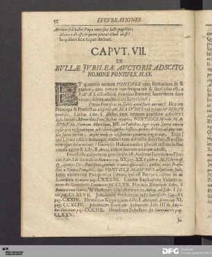 Capvt VII. De Bvllæ Jubileæ Avctoris Adscito Nomine Pontifex. Max.