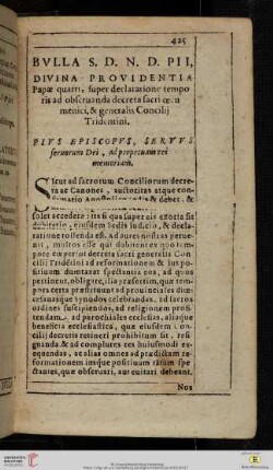 Bvlla S.D.N.D. PII, divina providentia