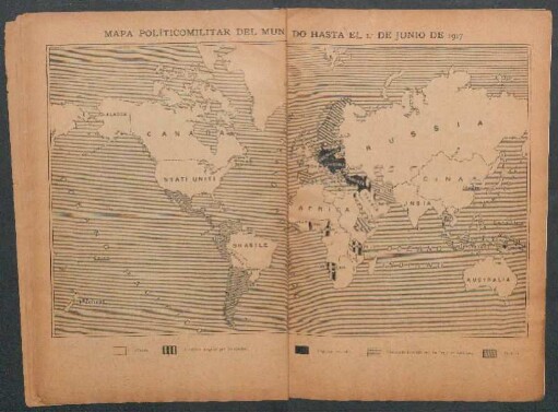 Mapa políticomilitar del mundo hasta el junio de 1917