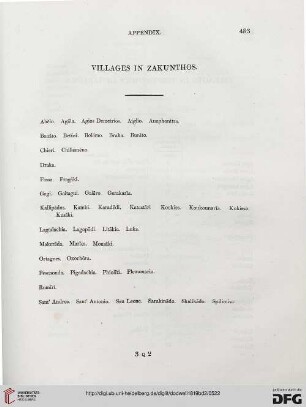 Appendix: Villages in Zakunthos