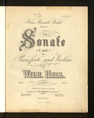 Sonate (e moll) für Pianoforte und Violine : Op. 20