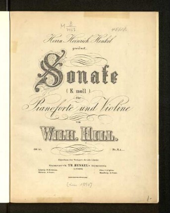 Sonate (e moll) für Pianoforte und Violine : Op. 20