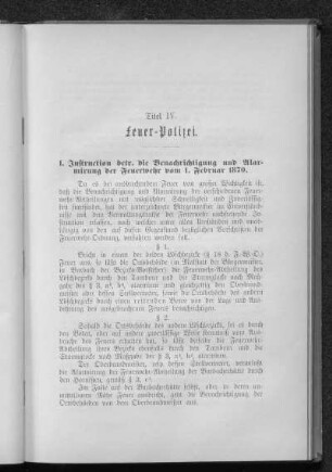 Titel IV. Feuer-Polizei.
