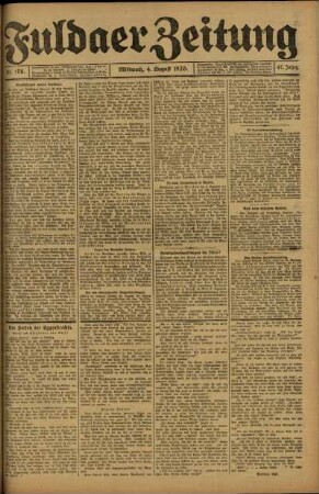 Ausgabe vom Mittwoch, den 04. August 1920.