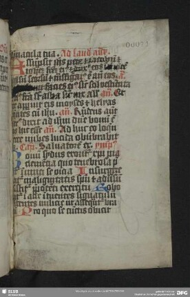 71r-71v: Fragment, lat. (ehemaliger hinterer Spiegel)