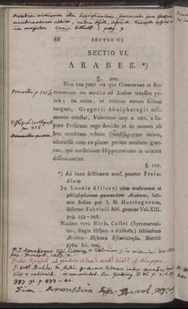 Sectio VI. Arabes