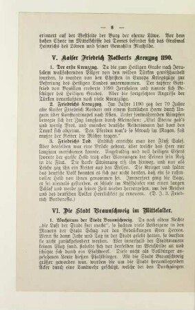 V. Kaiser Friedrich Rotbarts Kreuzzug 1190