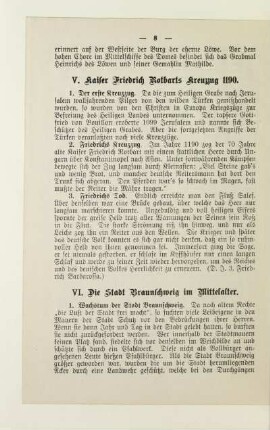 V. Kaiser Friedrich Rotbarts Kreuzzug 1190