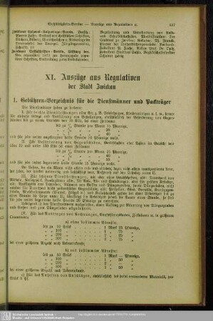 XI. Auszüge aus Regulativen der Stadt Zwickau