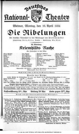 Die Nibelungen III. Abteilung: Kriemhilds Rache