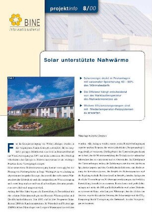 Solar unterstützte Nahwärme.