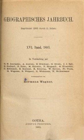 Geographisches Jahrbuch. 16. 1893