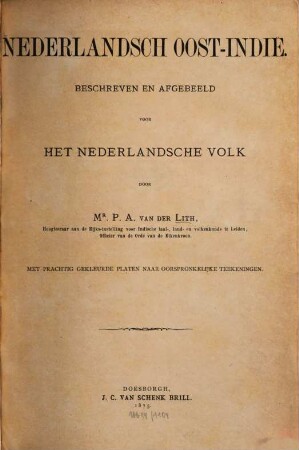 Nederlandsch Oost-Indie beschreven en afgebeeld voor het Nederlandsche volk