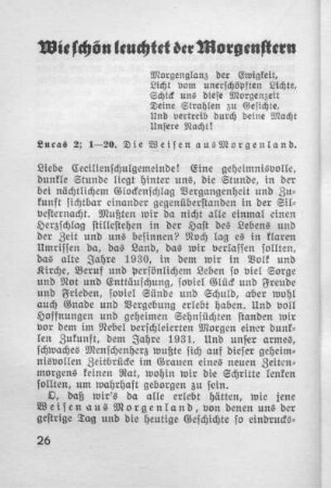Wie schön leuchtet der Morgenstern