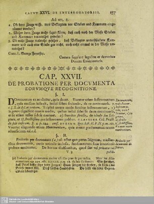 Cap. XXVII. De Probatione Per Documenta Eorumque Recognitione