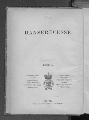[Abth. 1], Bd. 4: Die Recesse und andere Akten der Hansetage von 1256 - 1430