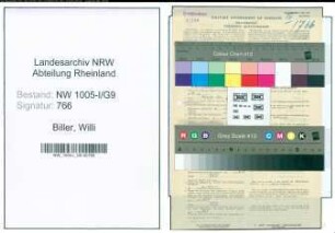 Entnazifizierung Willi Biller , geb. 05.03.1909 (Postschaffner)