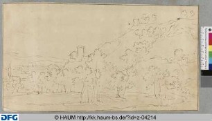 Skizze einer Berglandschaft mit See