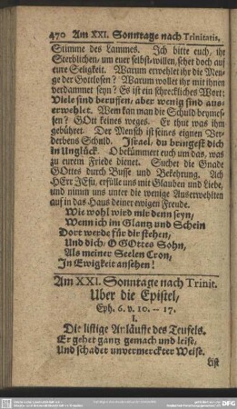 Am XXI. Sonntage nach Trinitatis