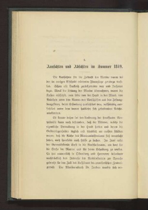 4. Aussichten und Absichten im Sommer 1849