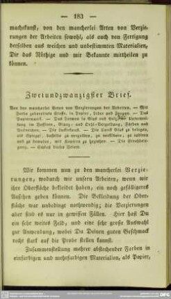 Zweiundzwanzigster Brief