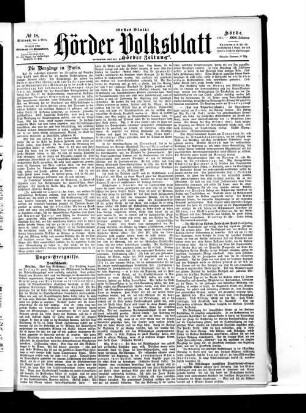 Hörder Volksblatt. 1884-1934