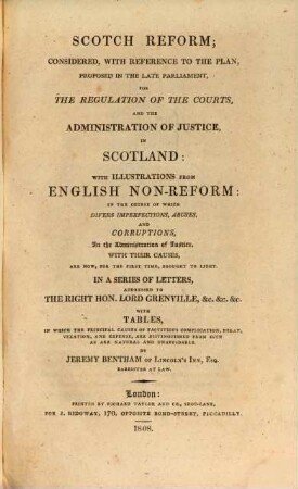 Scotch reform : considered with reference to the plan proposed in the late parliament