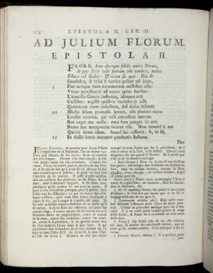 Ad Julium Florum. Epistola II. / A Julius Florus. Epitre II.