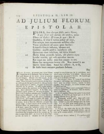 Ad Julium Florum. Epistola II. / A Julius Florus. Epitre II.