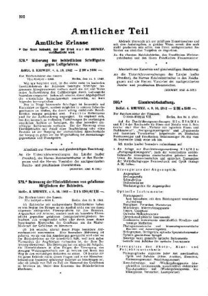 Sicherung des behördlichen Schriftgutes gegen Luftgefahren : [Amtliche Erlasse] ; [Amtlicher Teil]