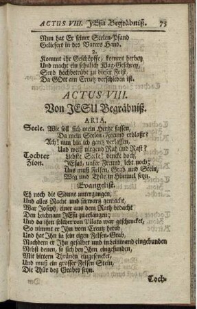 Actus VIII. Von Jesu Begräbniß