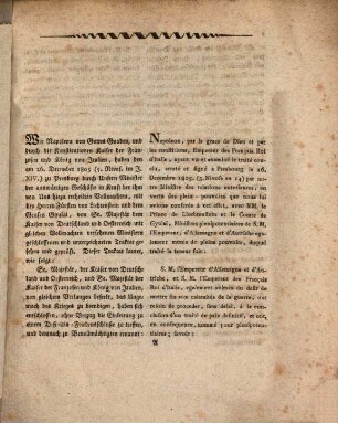 Traité de Paix entre S. M. l'empereur des Français ... et l'empereur d'Autriche : à Presbourg 1806
