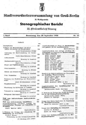 Nr. 55, 28. September 1950, Ordentliche Sitzung