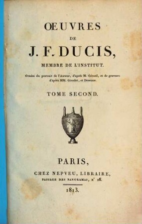 Oeuvres de J. F. Ducis, 2