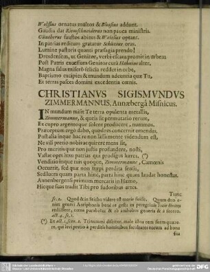 Christianus Sigismundus Zimmermannus, Annaeberga Misnicus