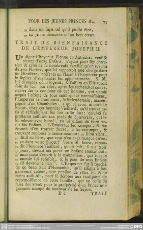 Trait De Bienfaisance De L'Empereur Joseph II.