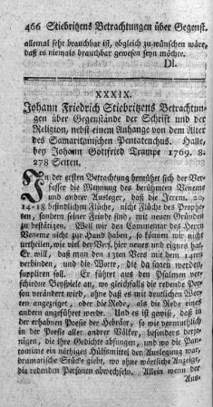Betrachtungen über Gegenstände der Schrift und der Religion.