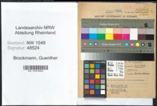 Entnazifizierung Guenther Brockmann , geb. 23.12.1914 (Disponent)